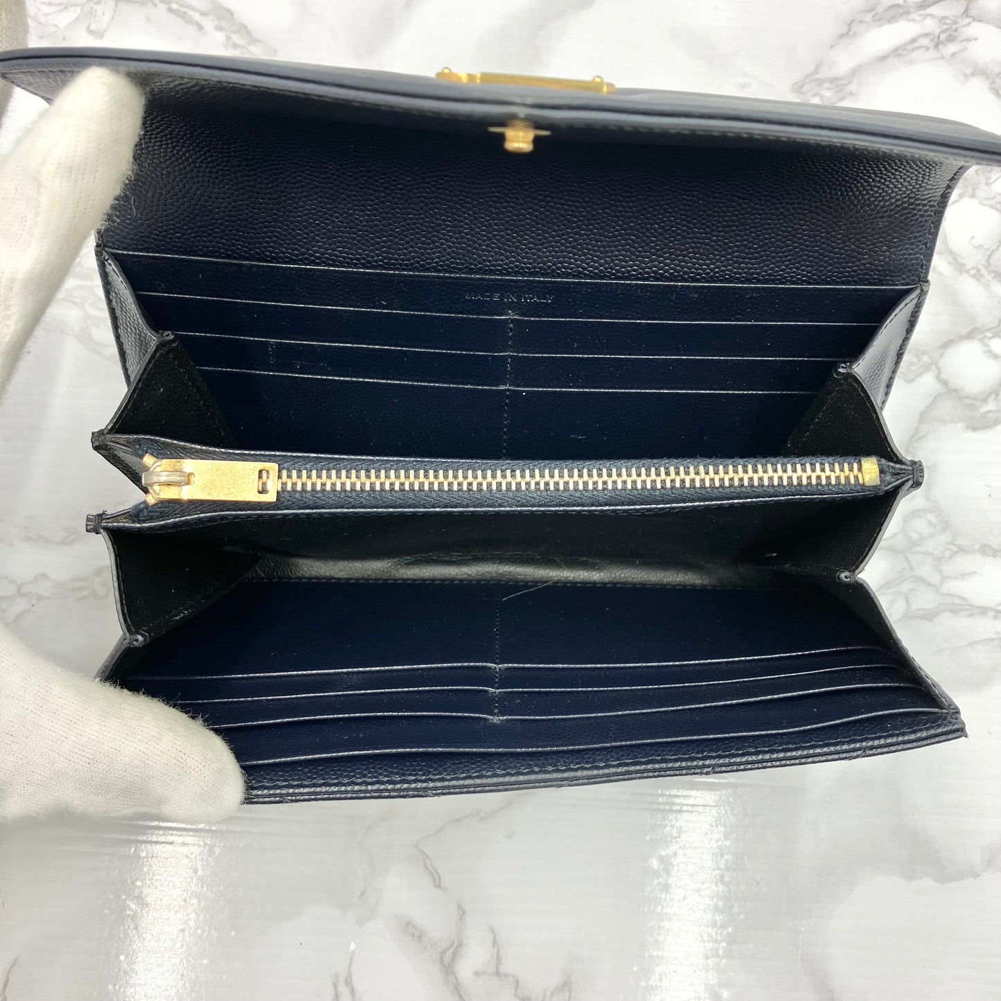 Yves Saint Laurent caviar long wallet