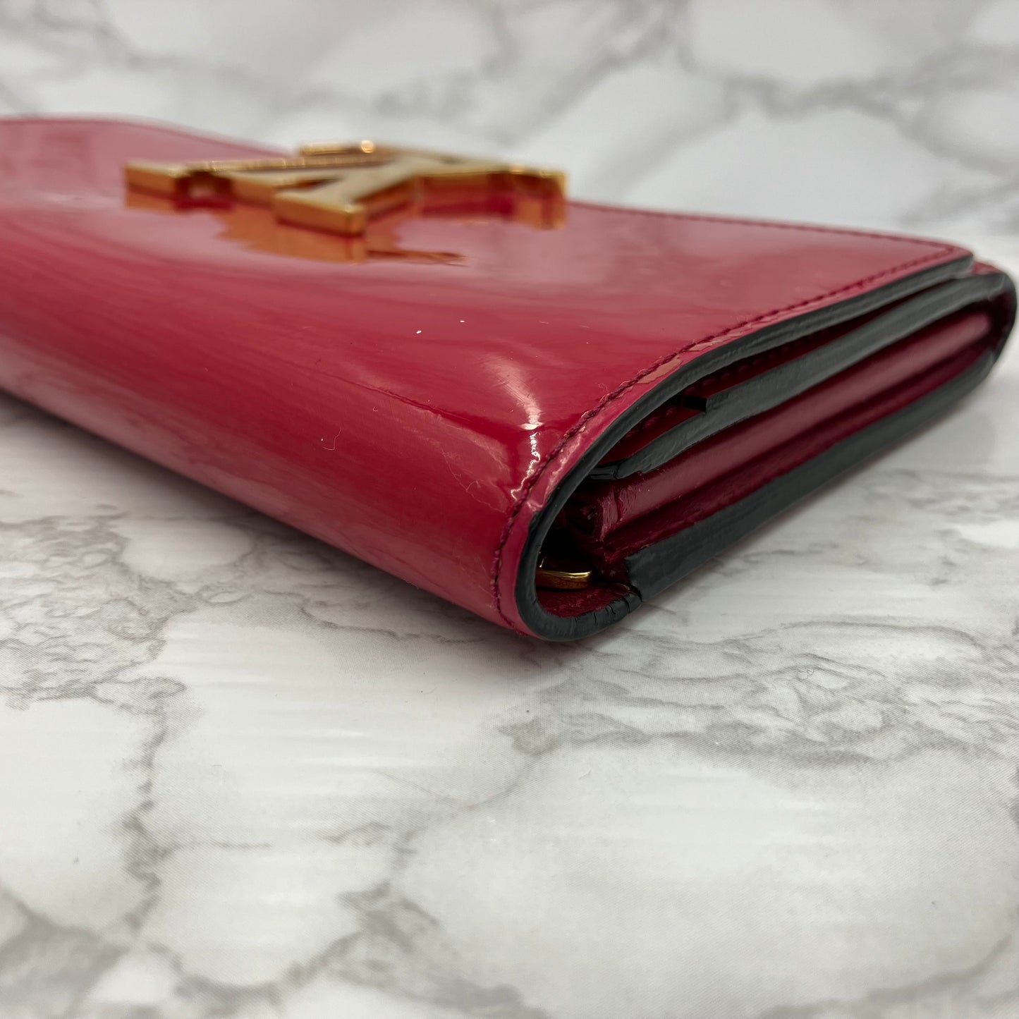 LOUIS VUITTON Vernis Capucines Long Wallets