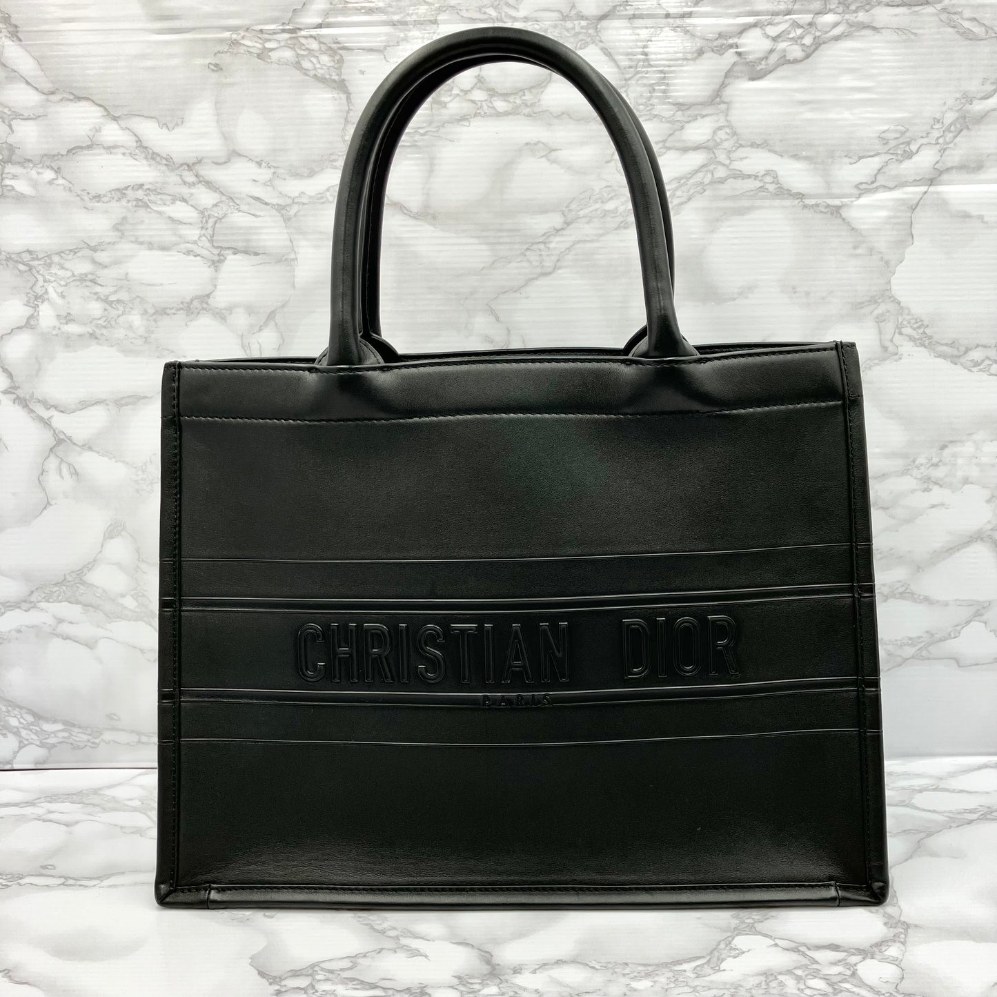 Christian Dior leather book tote medium