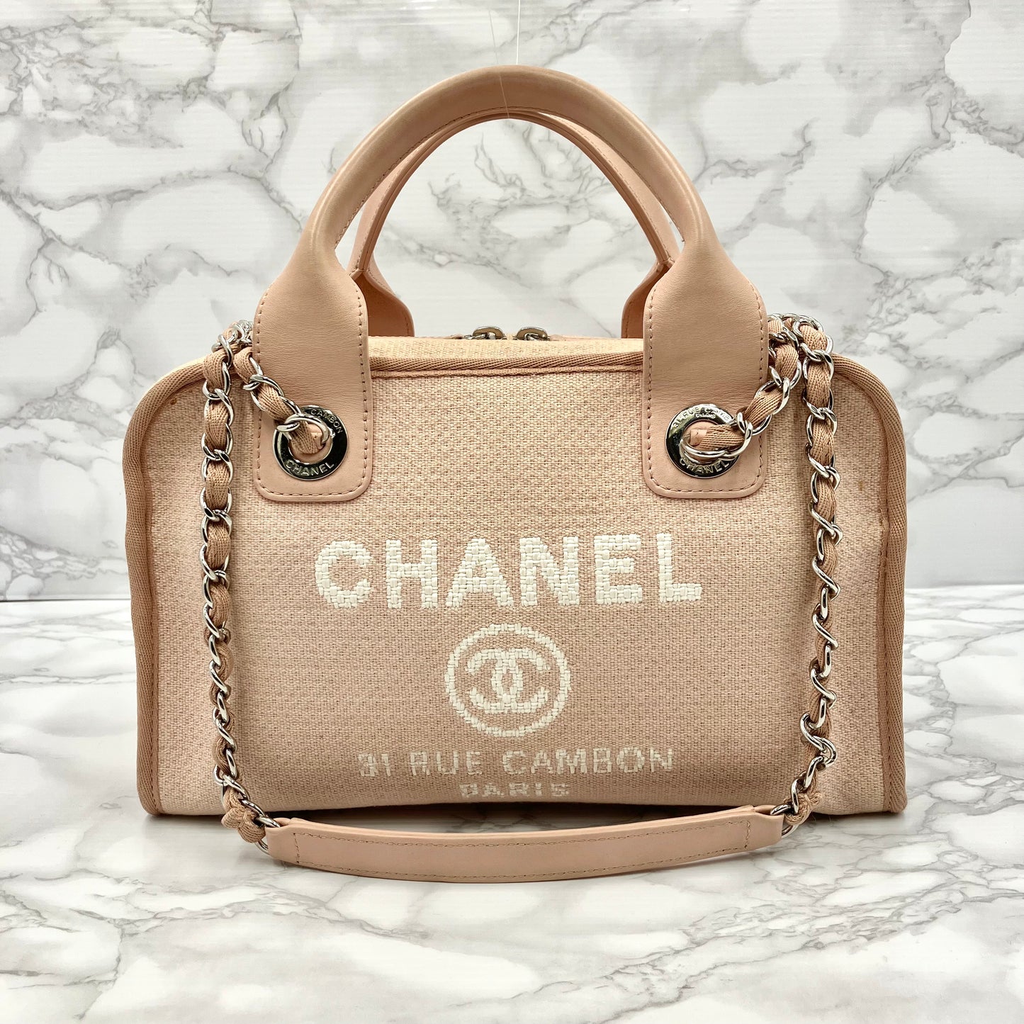 CHANEL 2way Deauville Bowling Bag