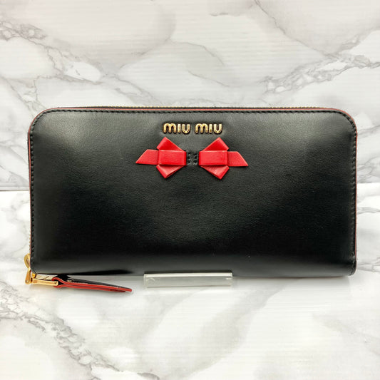 MIUMIU leather long wallet