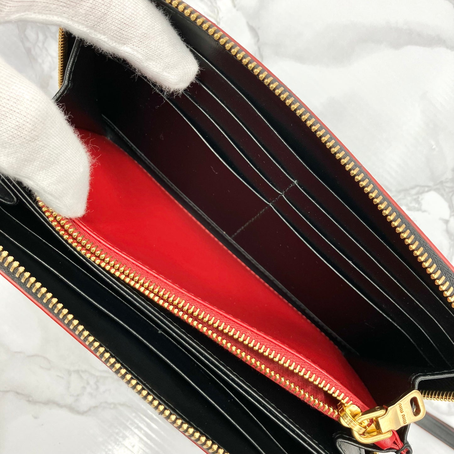 MIUMIU leather long wallet