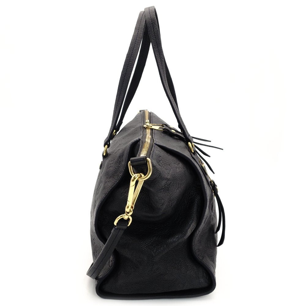 LOUIS VUITTON Lumineuse PM Monogram Implant Navy M93410 2-Way Shoulder Leather Tote 7-10-300