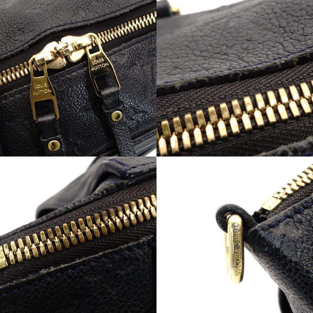 LOUIS VUITTON Lumineuse PM Monogram Implant Navy M93410 2-Way Shoulder Leather Tote 7-10-300