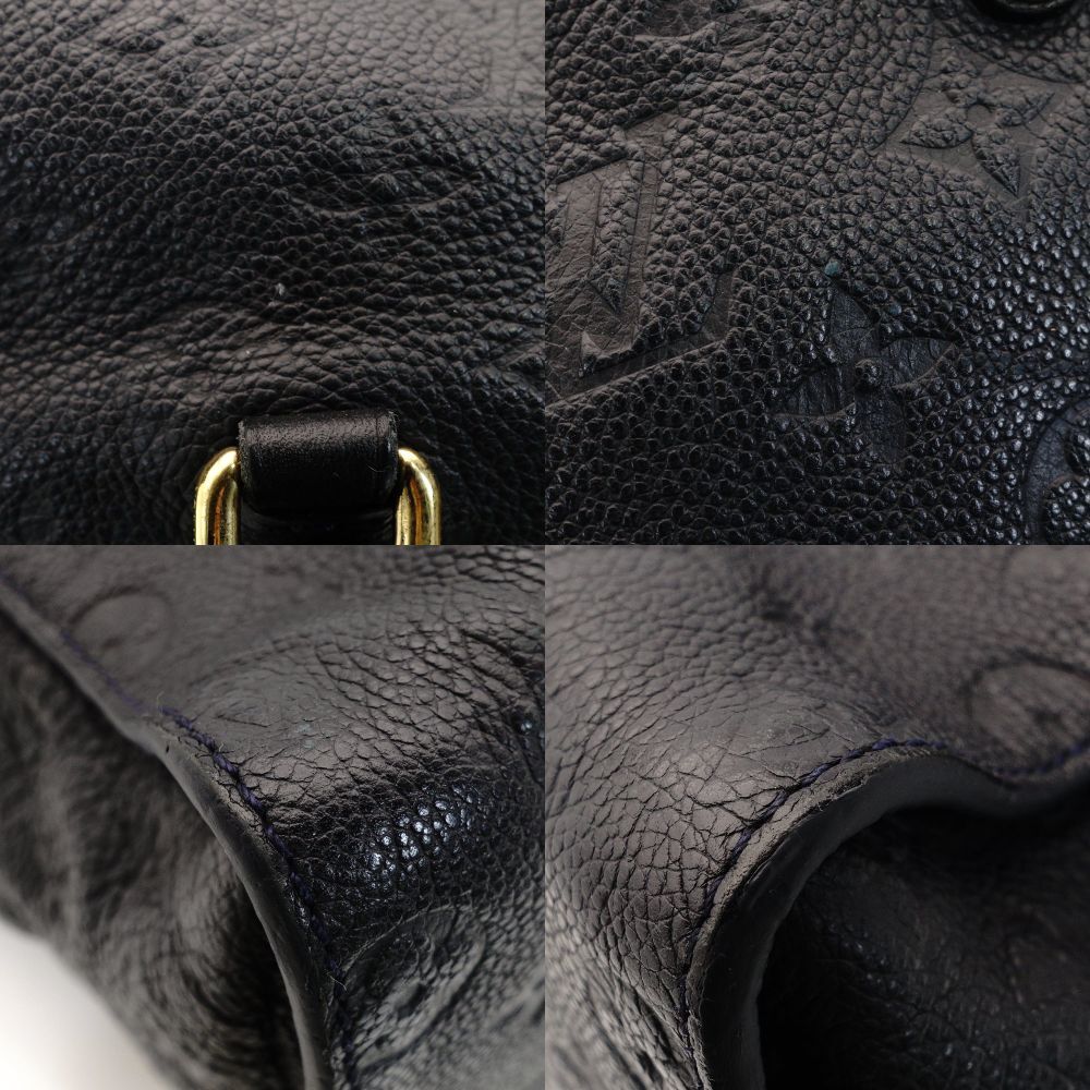 LOUIS VUITTON Lumineuse PM Monogram Implant Navy M93410 2-Way Shoulder Leather Tote 7-10-300