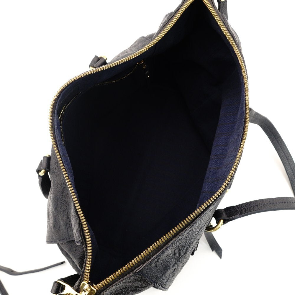 LOUIS VUITTON Lumineuse PM Monogram Implant Navy M93410 2-Way Shoulder Leather Tote 7-10-300