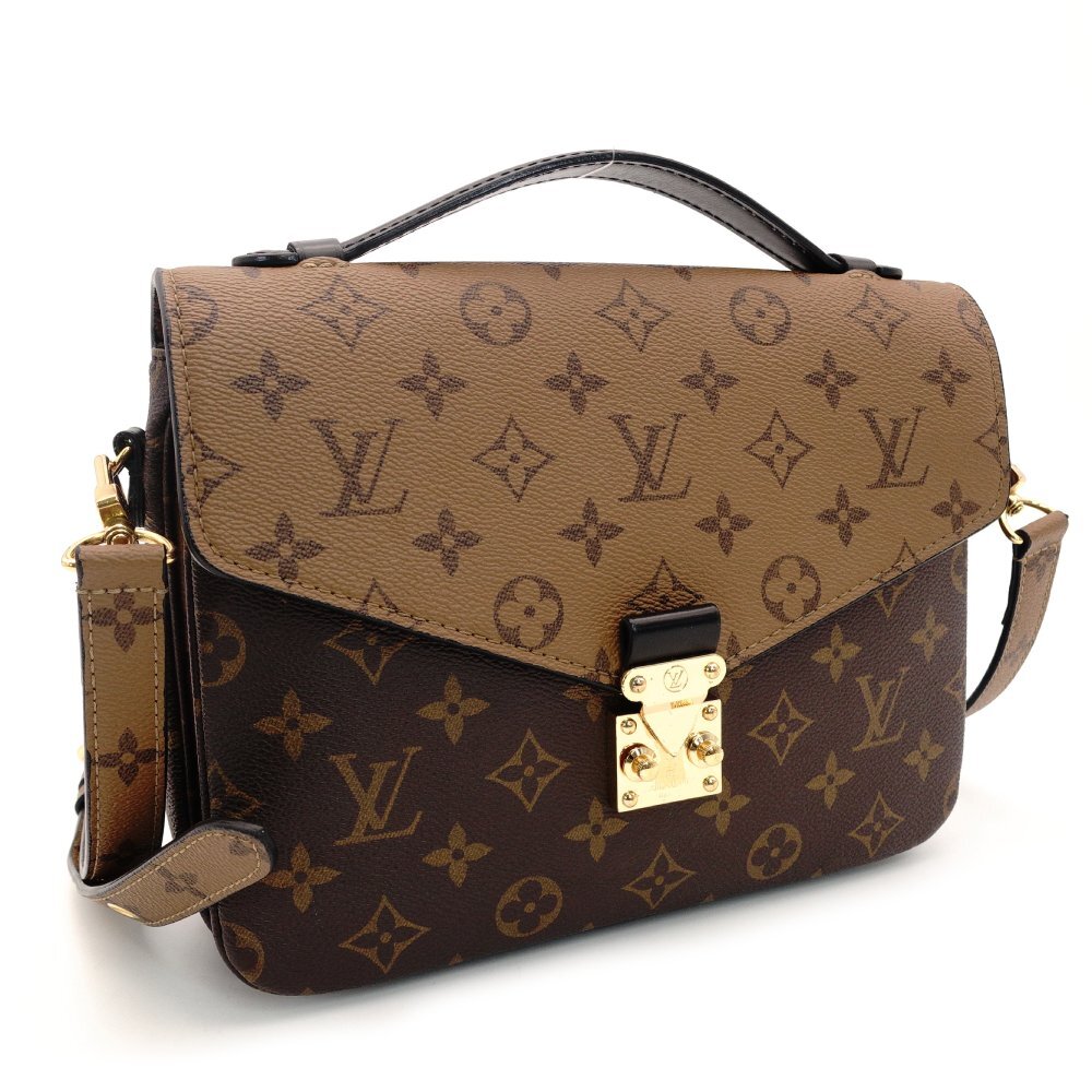 LOUIS VUITTON Pochette Métis Monogram Reverse Canvas PVC Leather Handbag 2-Way Shoulder 7-10-594