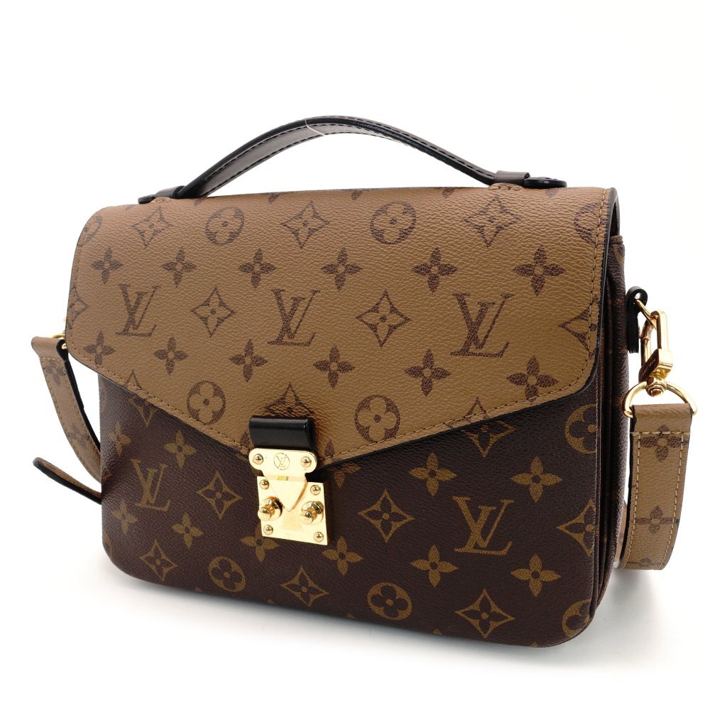 LOUIS VUITTON Pochette Métis Monogram Reverse Canvas PVC Leather Handbag 2-Way Shoulder 7-10-594
