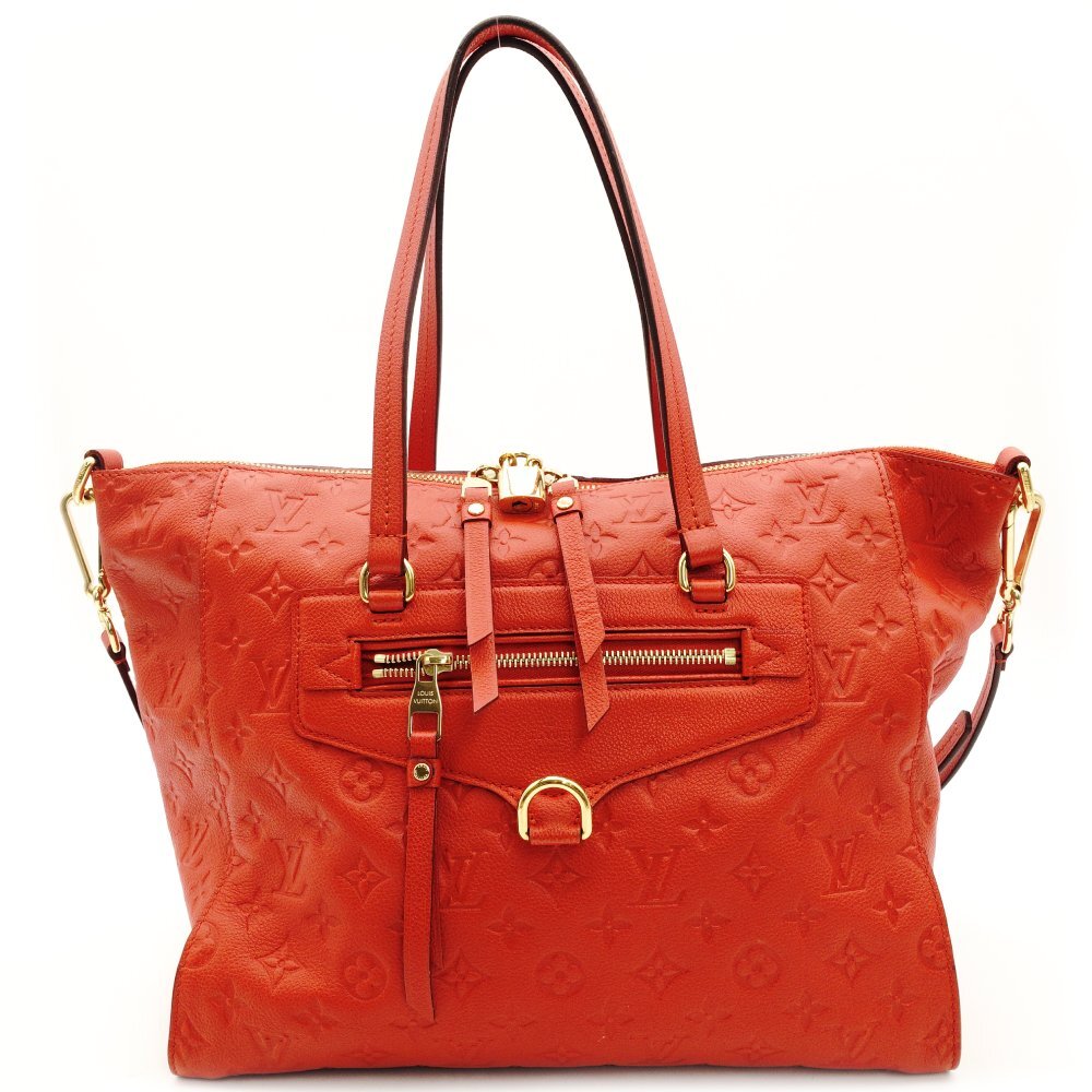 LOUIS VUITTON Bastille MM Monogram Implant Orange M50048 2-Way Shoulder Leather Tote 7-7-657