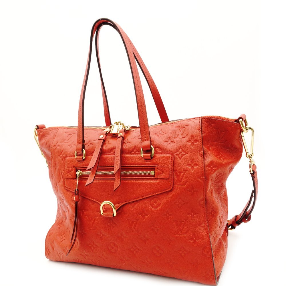 LOUIS VUITTON Bastille MM Monogram Implant Orange M50048 2-Way Shoulder Leather Tote 7-7-657
