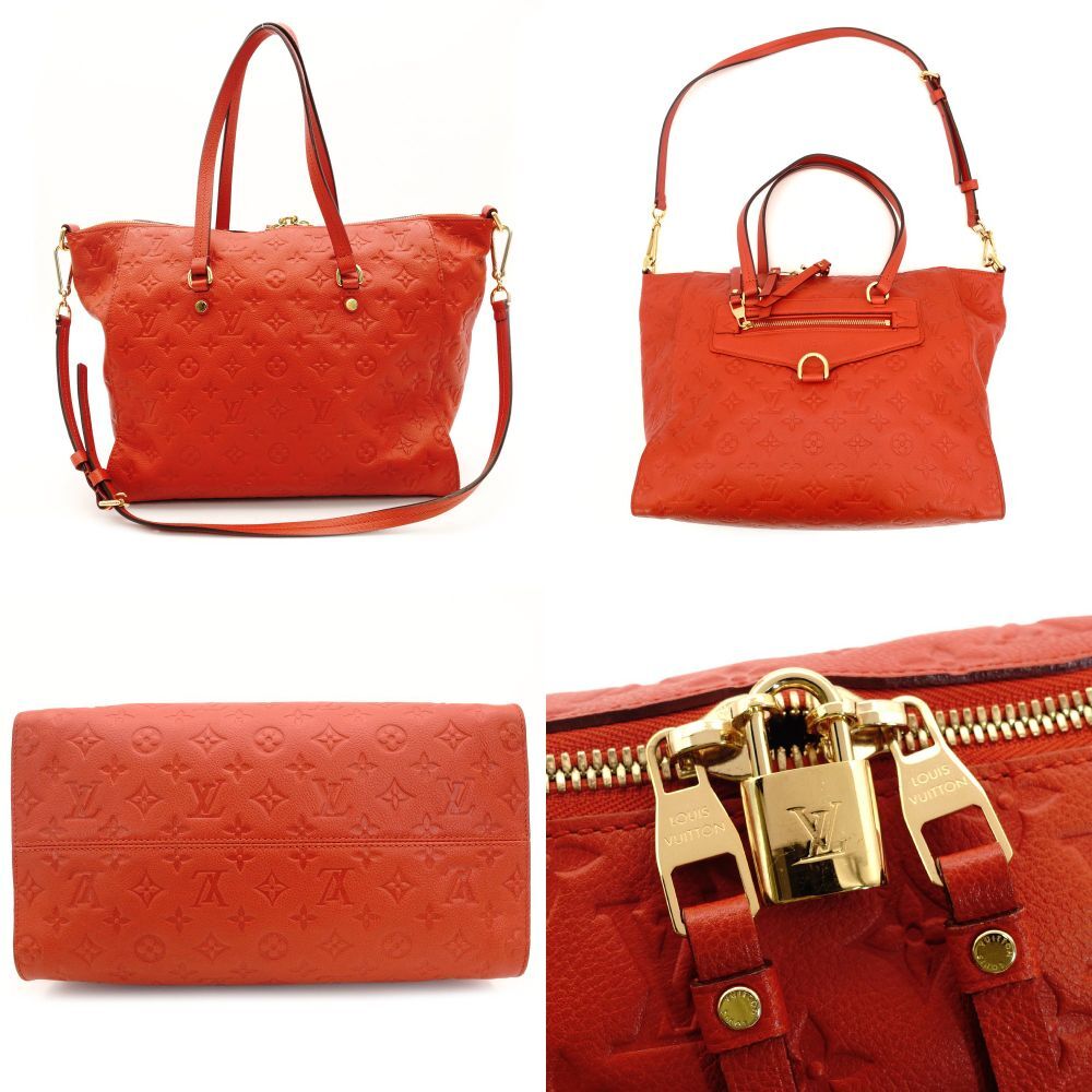 LOUIS VUITTON Bastille MM Monogram Implant Orange M50048 2-Way Shoulder Leather Tote 7-7-657