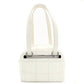 CHANEL Chocolate Bar Shoulder Bag Caviar Leather White Tote Silver Hardware Stitching 7-9-588
