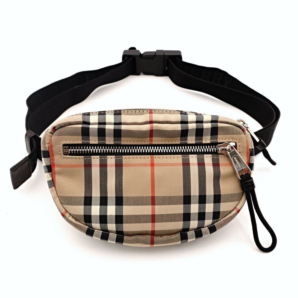 Burberry Belt Bag Waist Pouch Nova Check Nylon Beige × Black Waist Bag Body Bag 7-10-782
