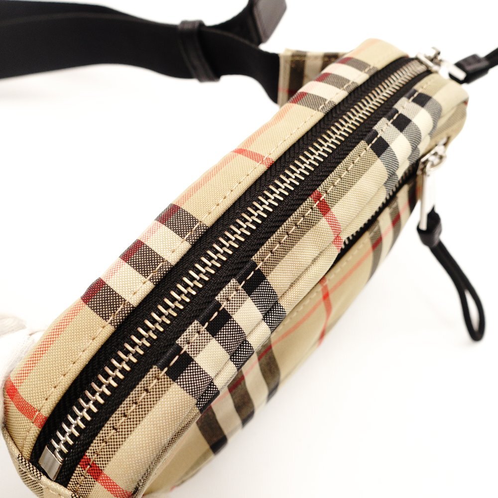 Burberry Belt Bag Waist Pouch Nova Check Nylon Beige × Black Waist Bag Body Bag 7-10-782