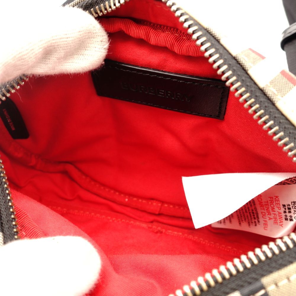 Burberry Belt Bag Waist Pouch Nova Check Nylon Beige × Black Waist Bag Body Bag 7-10-782