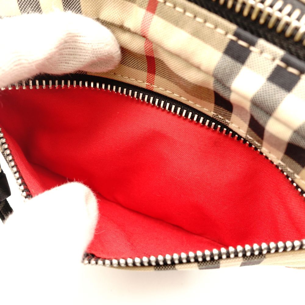 Burberry Belt Bag Waist Pouch Nova Check Nylon Beige × Black Waist Bag Body Bag 7-10-782