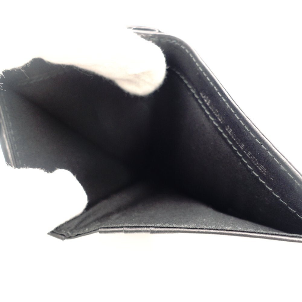 Maison Margiela 4-Stitch Leather Coin Case Black Mini Wallet Foldable Wallet 7-10-855