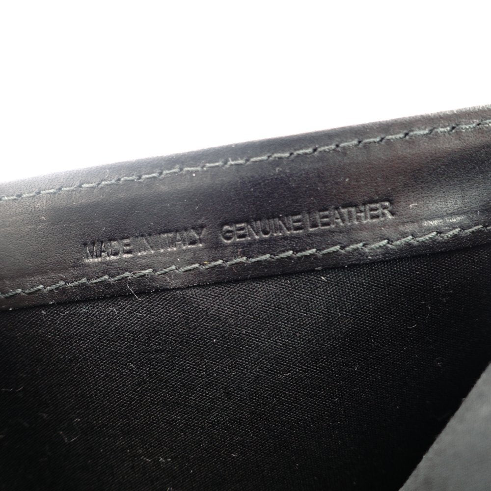 Maison Margiela 4-Stitch Leather Coin Case Black Mini Wallet Foldable Wallet 7-10-855