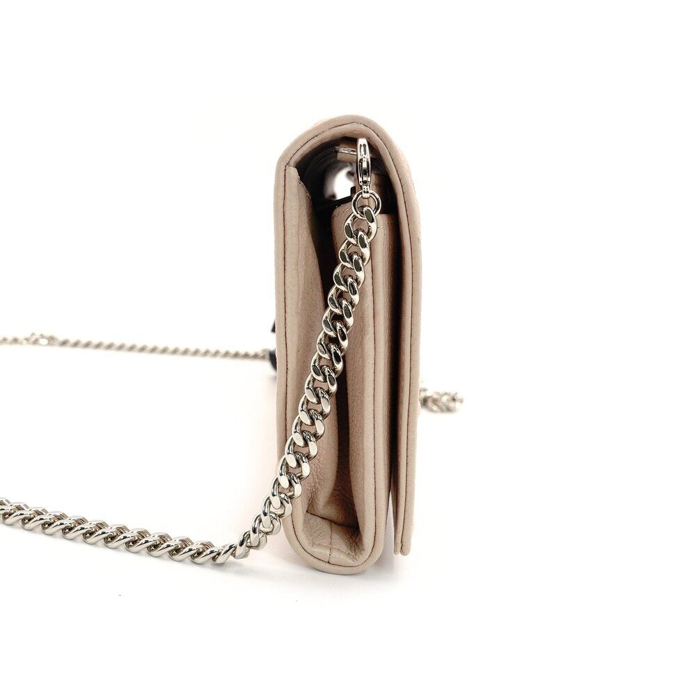 Christian Dior Diorama Chain Wallet Shoulder Bag Light Pink Leather Silver Hardware 7-9-196