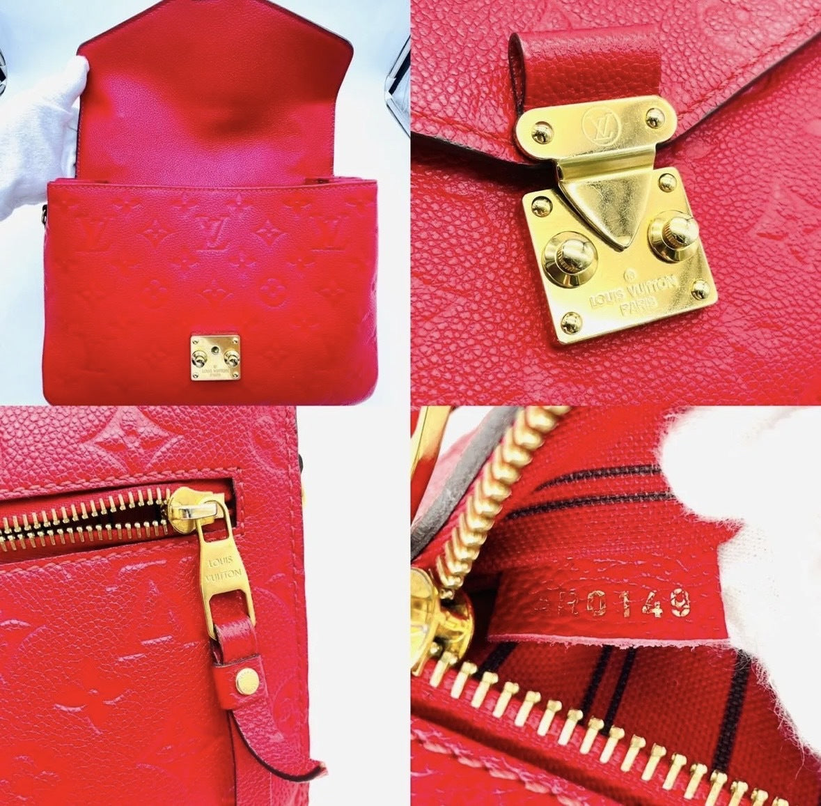 LOUIS VUITTON Anplant Pochette Métis Handbag Leather Shoulder Bag Women's Red 6-7-235
