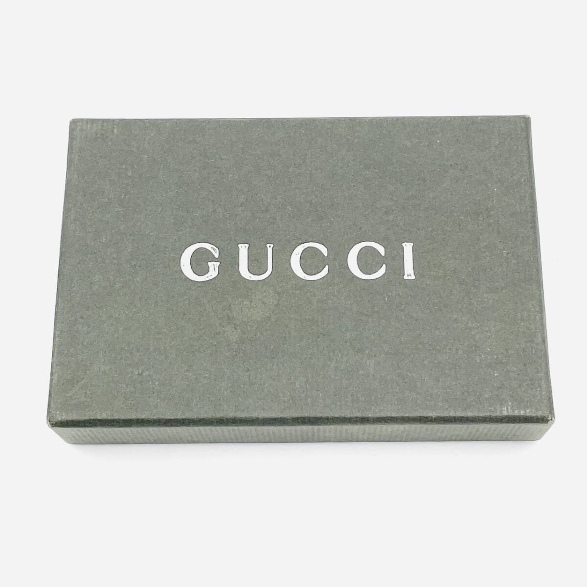 GUCCI Key Charm Leather Key Holder Black Logo Keyring Excellent Condition 7-2-206