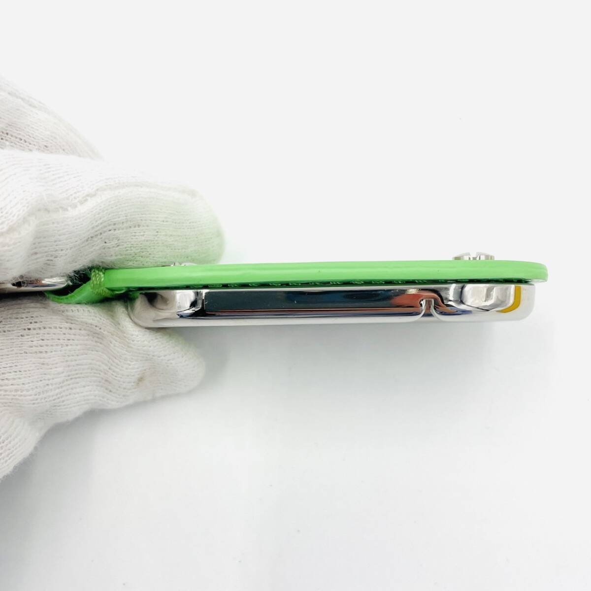 FENDI Key Holder Aurore Green with Box Key Charm Key Case Leather Women's