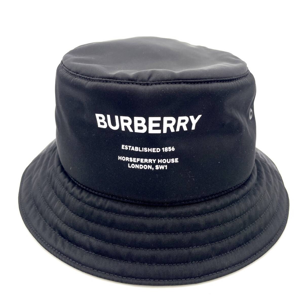 Burberry Bucket Hat Black Nylon L Size Black 7-3-282