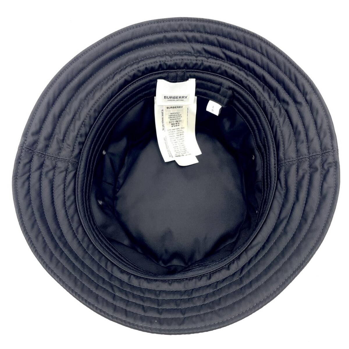Burberry Bucket Hat Black Nylon L Size Black 7-3-282