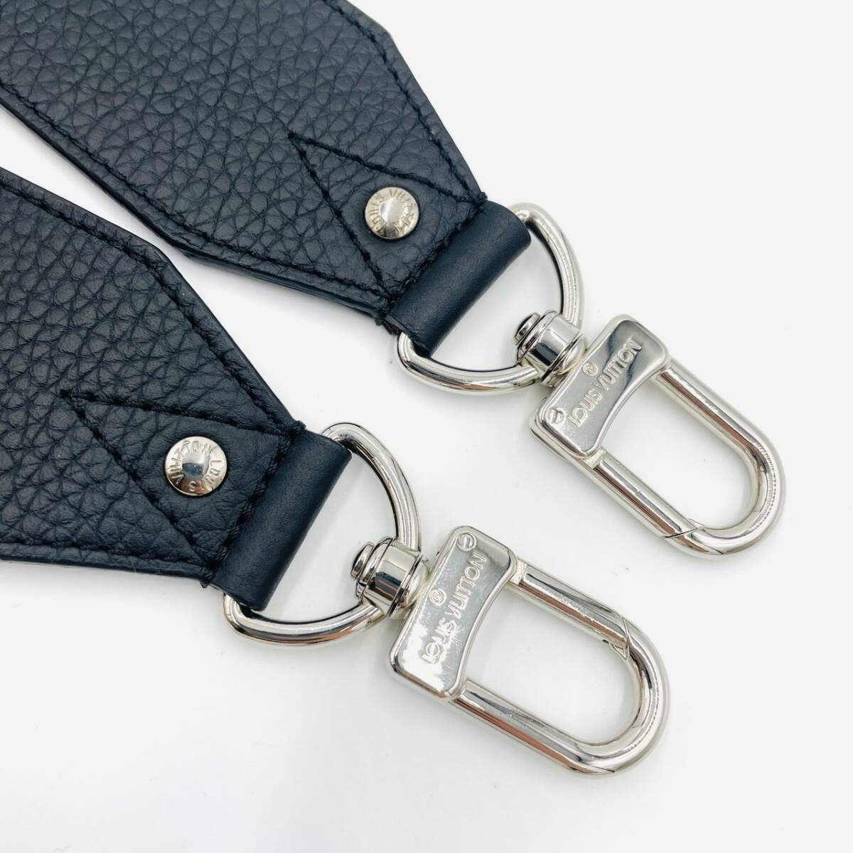 Louis Vuitton Shoulder Strap Black Reversible Black Leather 7-3-405