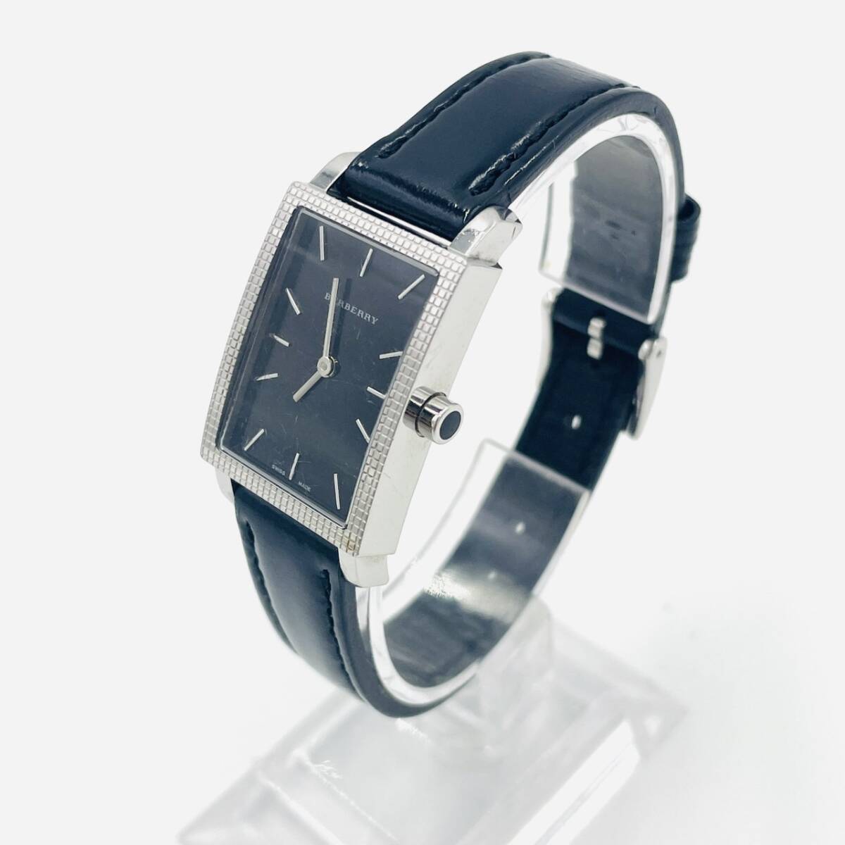 Burberry Quartz Watch for Women, Black and Silver Leather, 7-3-732