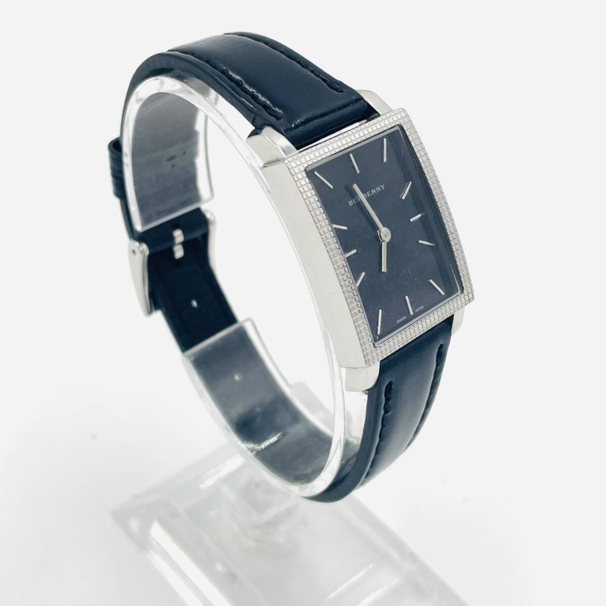 Burberry Quartz Watch for Women, Black and Silver Leather, 7-3-732