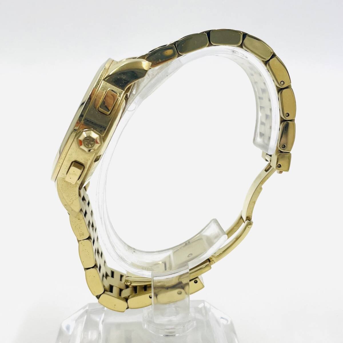 Tory Burch Chronograph Date Ladies' Quartz Watch with Box, Gold, Blue Dial 7-3-428