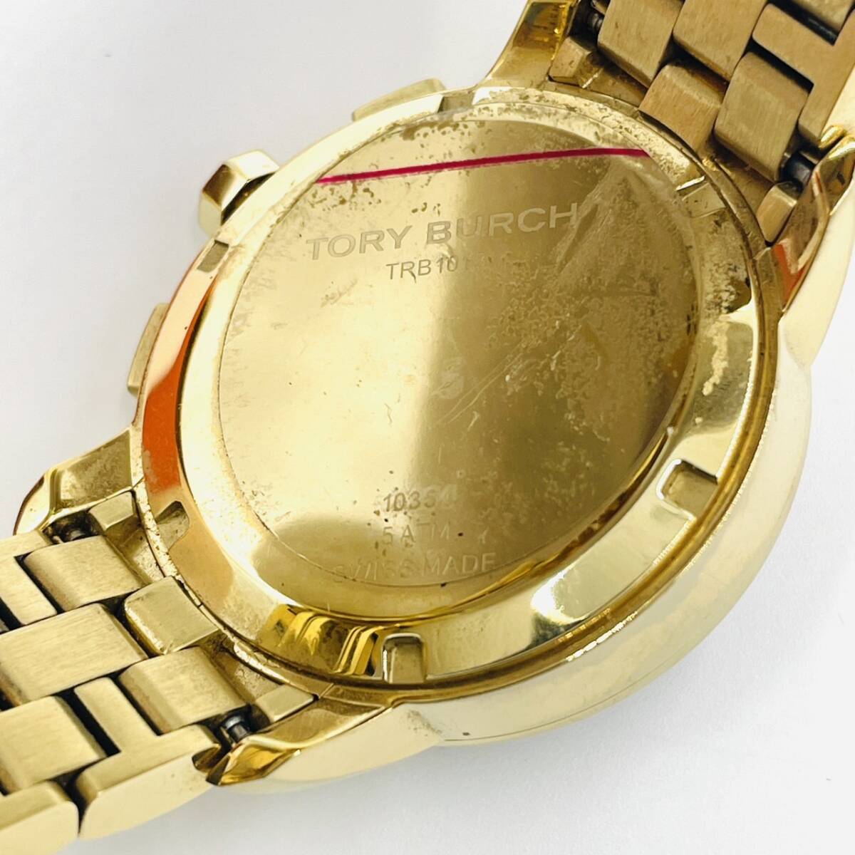 Tory Burch Chronograph Date Ladies' Quartz Watch with Box, Gold, Blue Dial 7-3-428