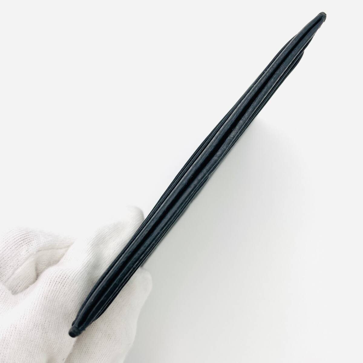 CELINE Card Case Macadam Black Triomphe Leather Black Logo 7-4-628