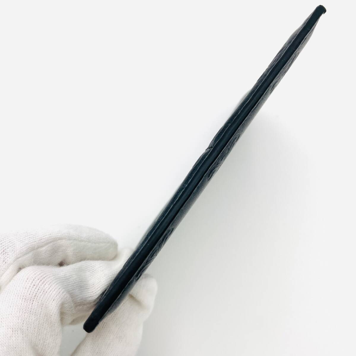 CELINE Card Case Macadam Black Triomphe Leather Black Logo 7-4-628