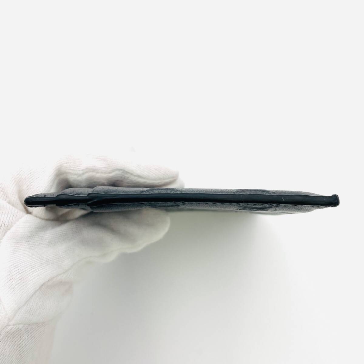 CELINE Card Case Macadam Black Triomphe Leather Black Logo 7-4-628