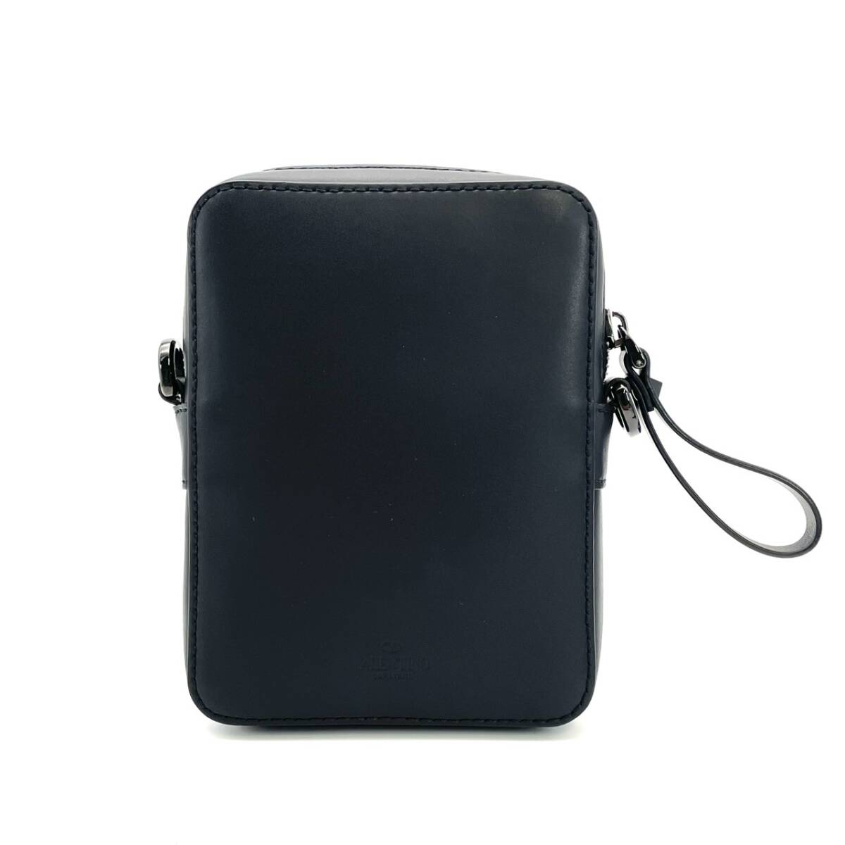 Unused Valentino Garavani Shoulder Bag Black Leather VLTN Logo 7-5-378