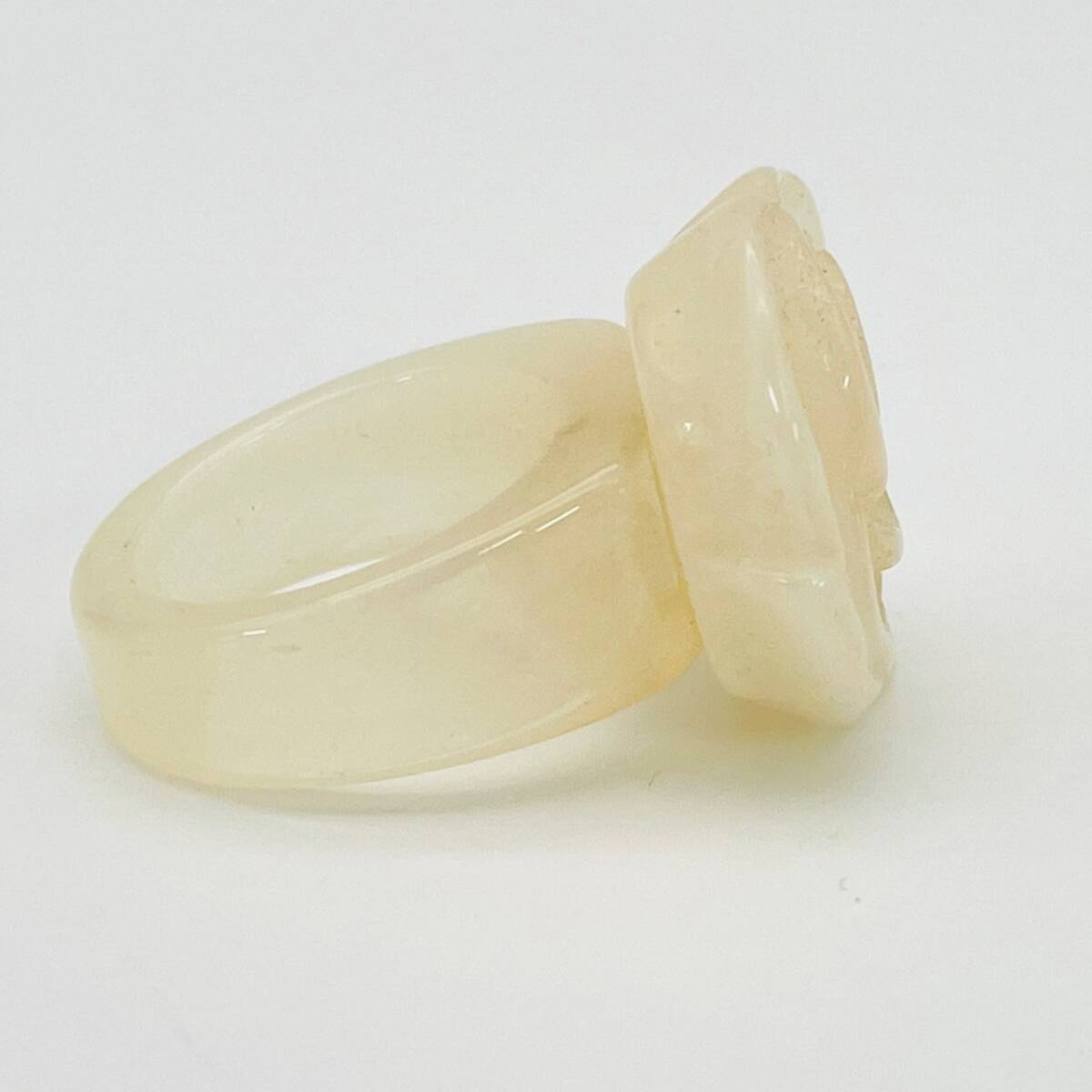 CHANEL Camelia Coco Mark Ivory Ring