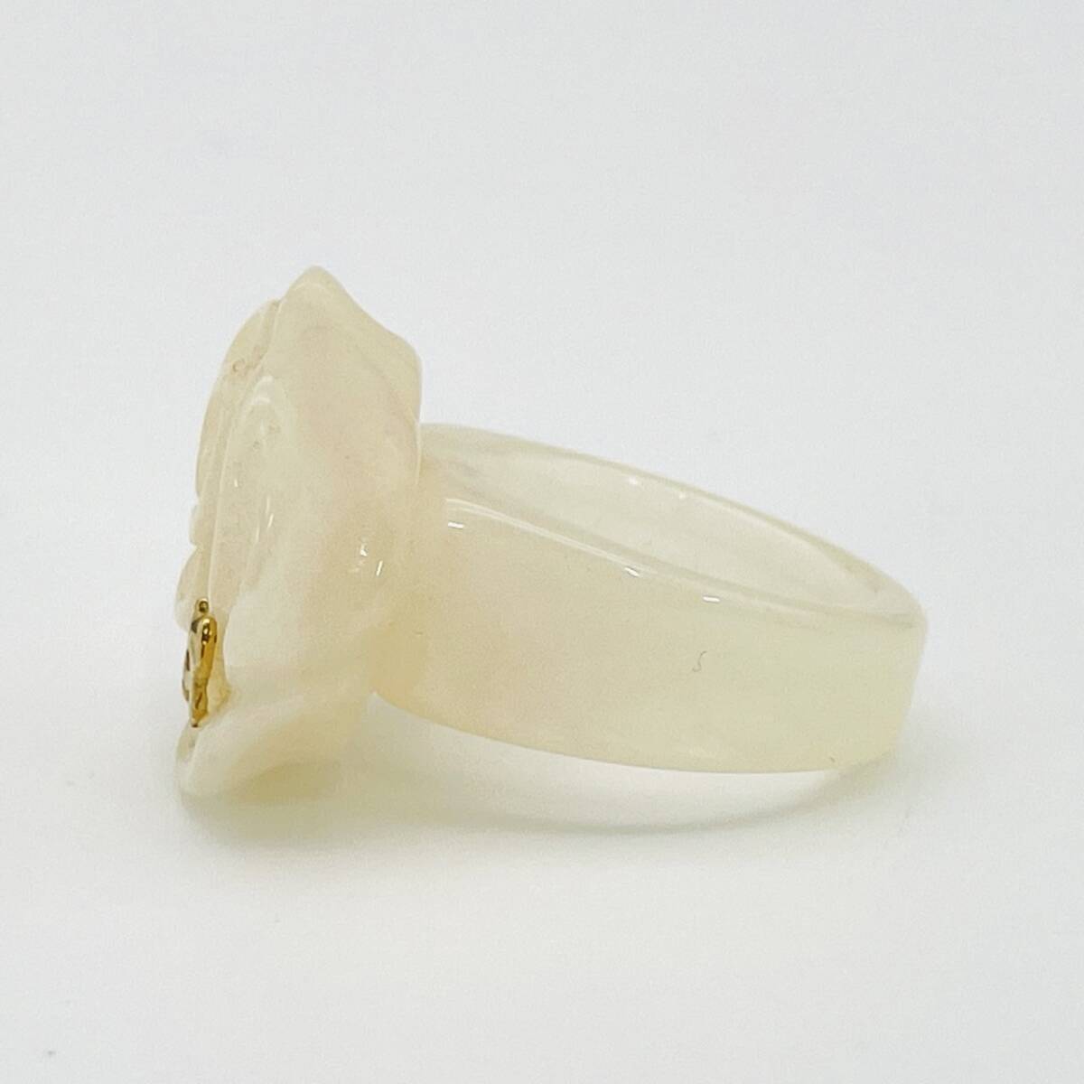 CHANEL Camelia Coco Mark Ivory Ring