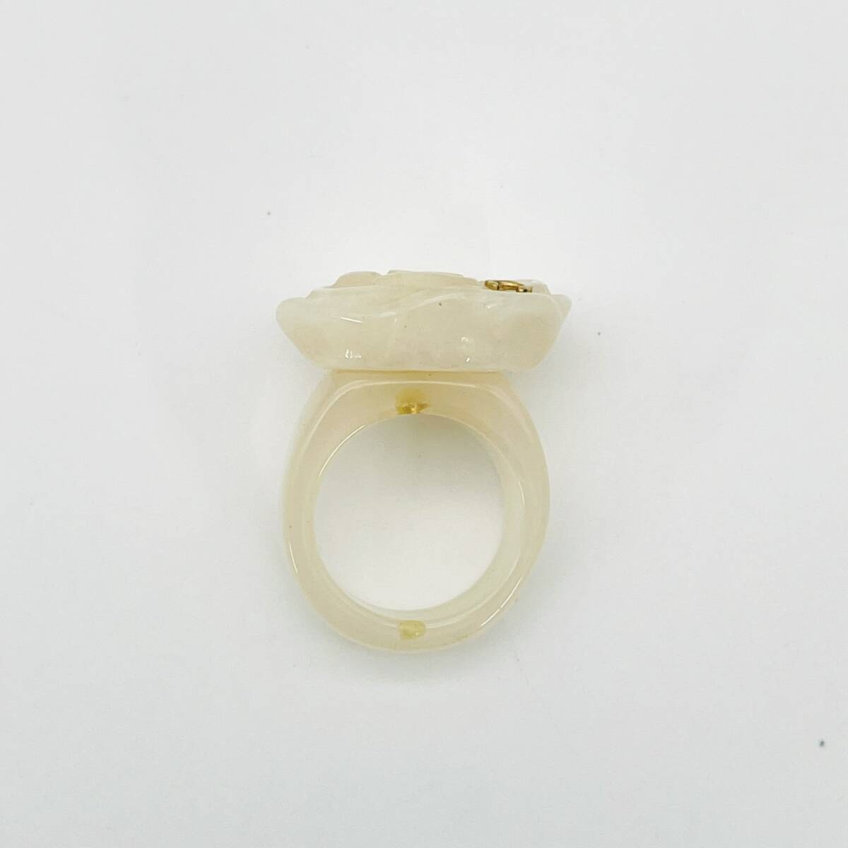 CHANEL Camelia Coco Mark Ivory Ring