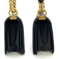 CHANEL Boy Chanel Lambskin Black × Gold Gold Hardware Leather Chain Shoulder Bag 7-5-658