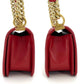CHANEL Boy Chanel Small Lambskin Red Gold Hardware Leather Chain Shoulder Bag