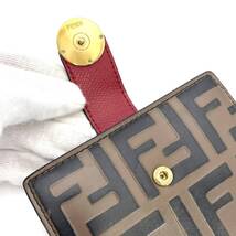 FENDI Zucca Leather Compact Wallet