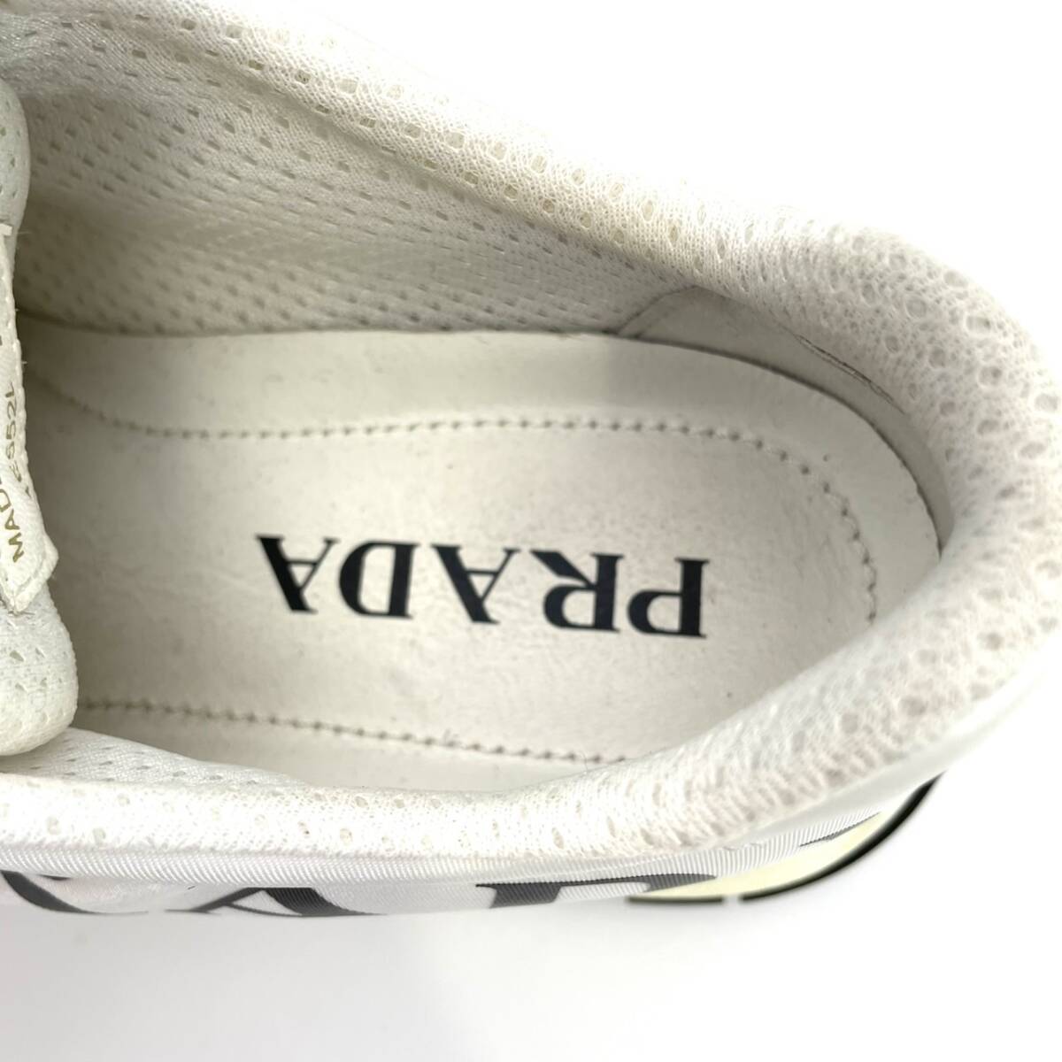 PRADA Women's Sneakers White Size 36.5 (9.3") Logo Nylon With Box 7-5-988