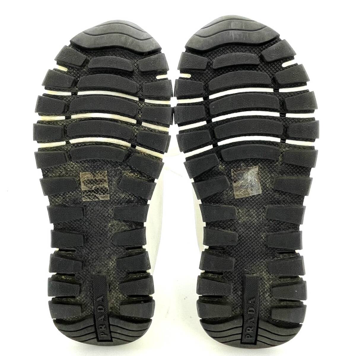 PRADA Women's Sneakers White Size 36.5 (9.3") Logo Nylon With Box 7-5-988