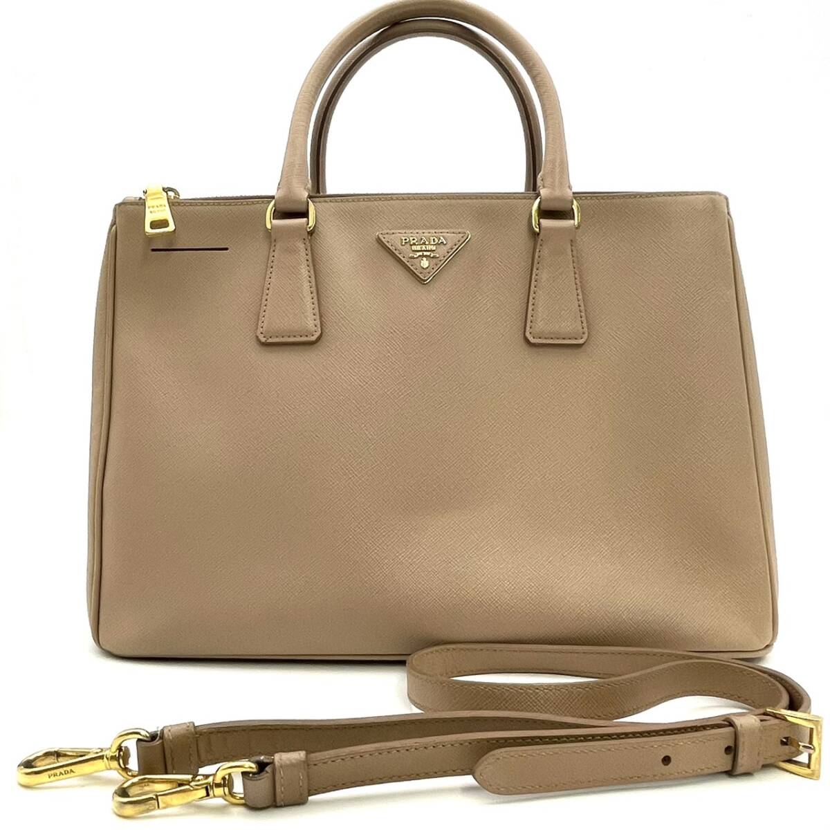 PRADA 2Way SAFFIANO Leather Beige
