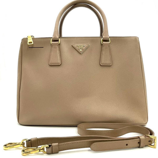 PRADA 2Way SAFFIANO Leather Beige