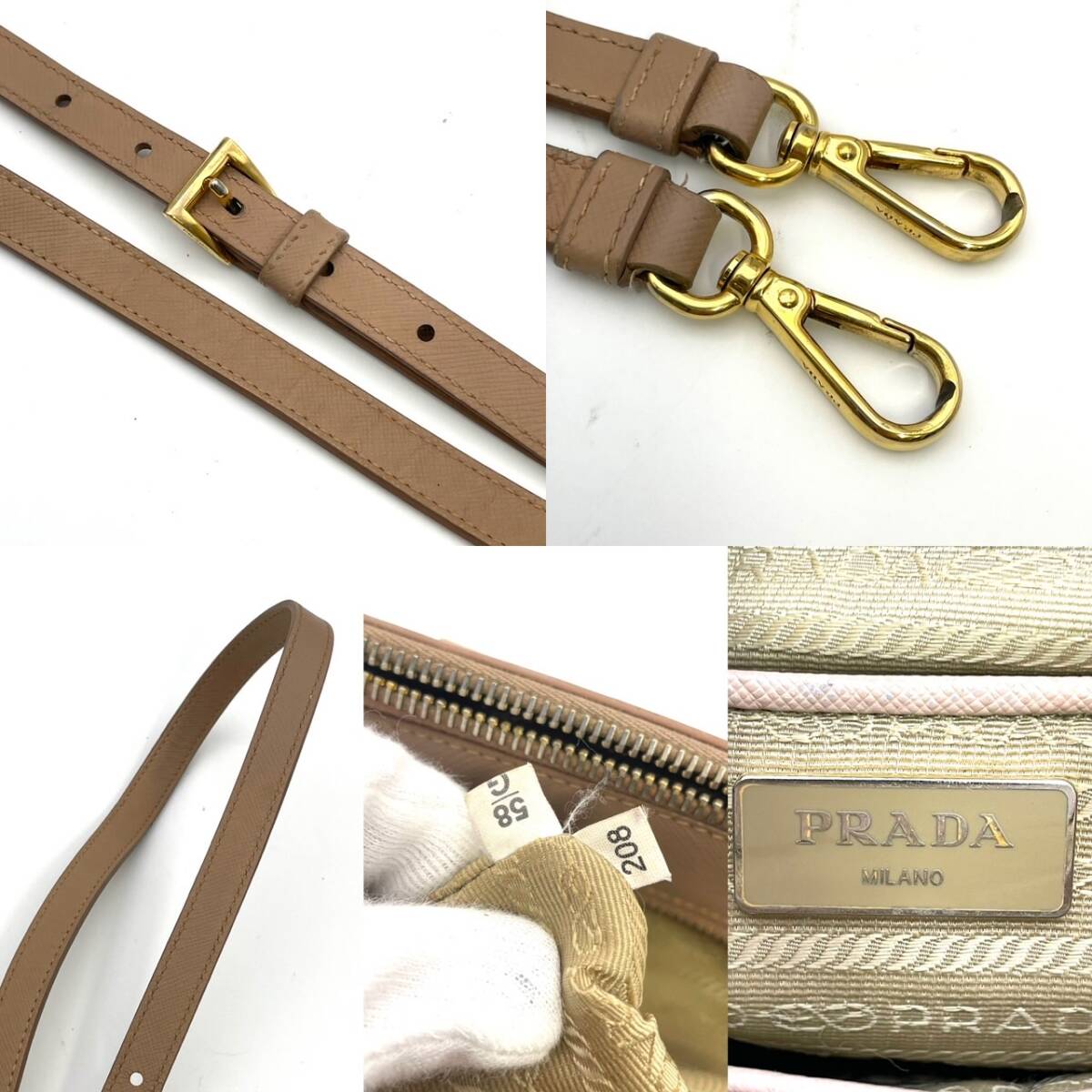 PRADA 2Way SAFFIANO Leather Beige