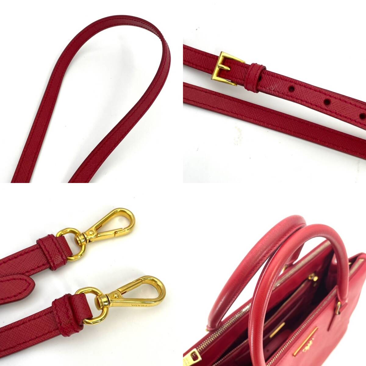 PRADA 2Way SAFFIANO Leather Red