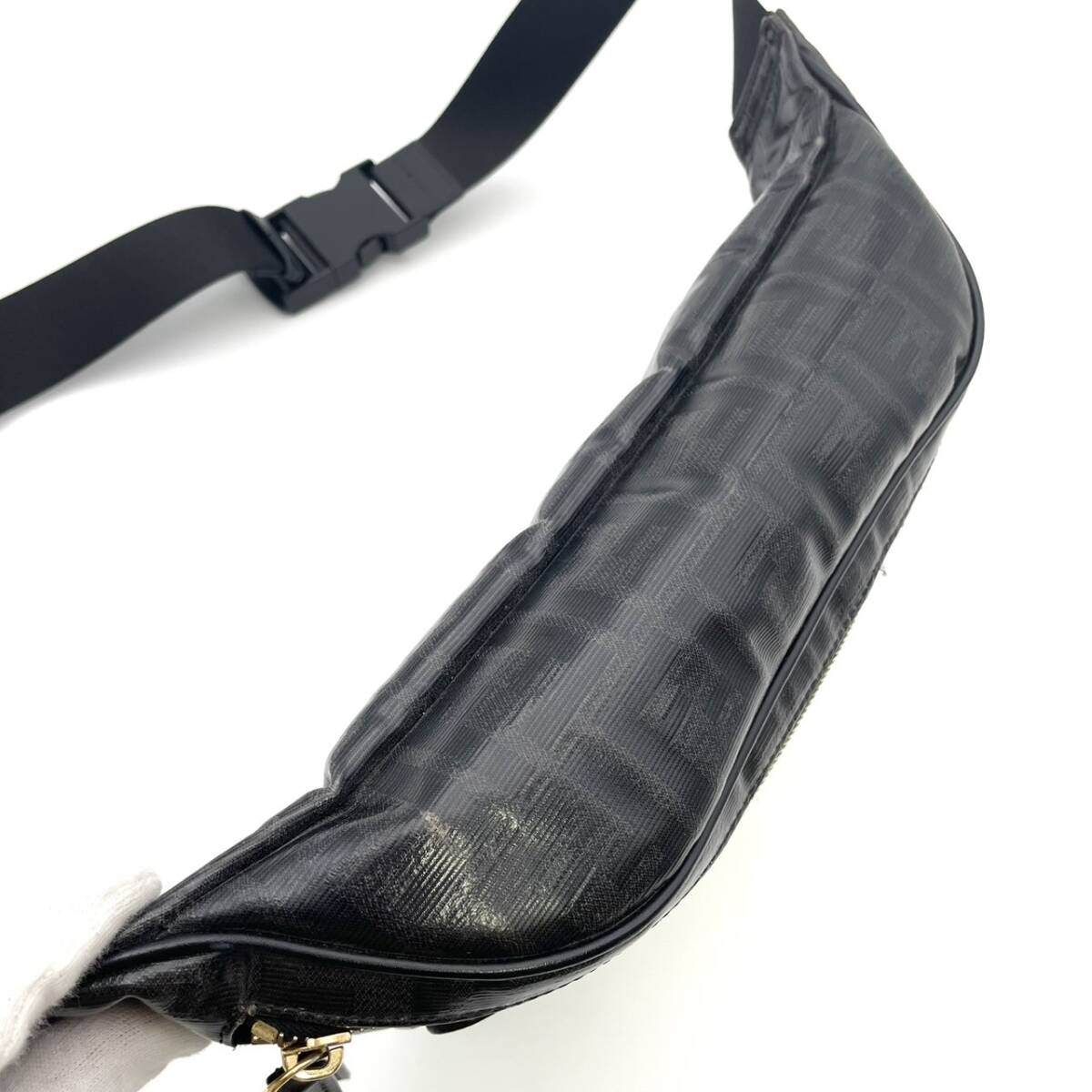 FENDI Zucca Coating Body Bag Black